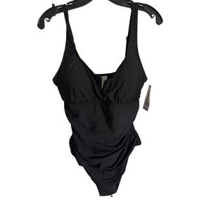 Anne Cole 1 Pc Womens Black Bathing Suit Swimwear UPF50 Sz 2XLarge NWT